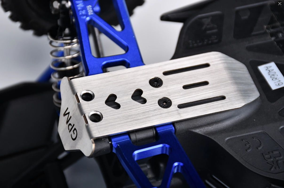 Stainless Steel Front And Rear Chassis Skid For ARRMA 1/14 Typhon Grom - Image 3