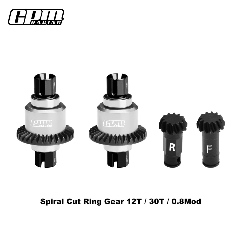 4140CS+7075 Alloy Front&Rear Diffs Gear Set 12/30T ForARRMA Granite/Typhon/Mojave Grom 1/16 - Image 3