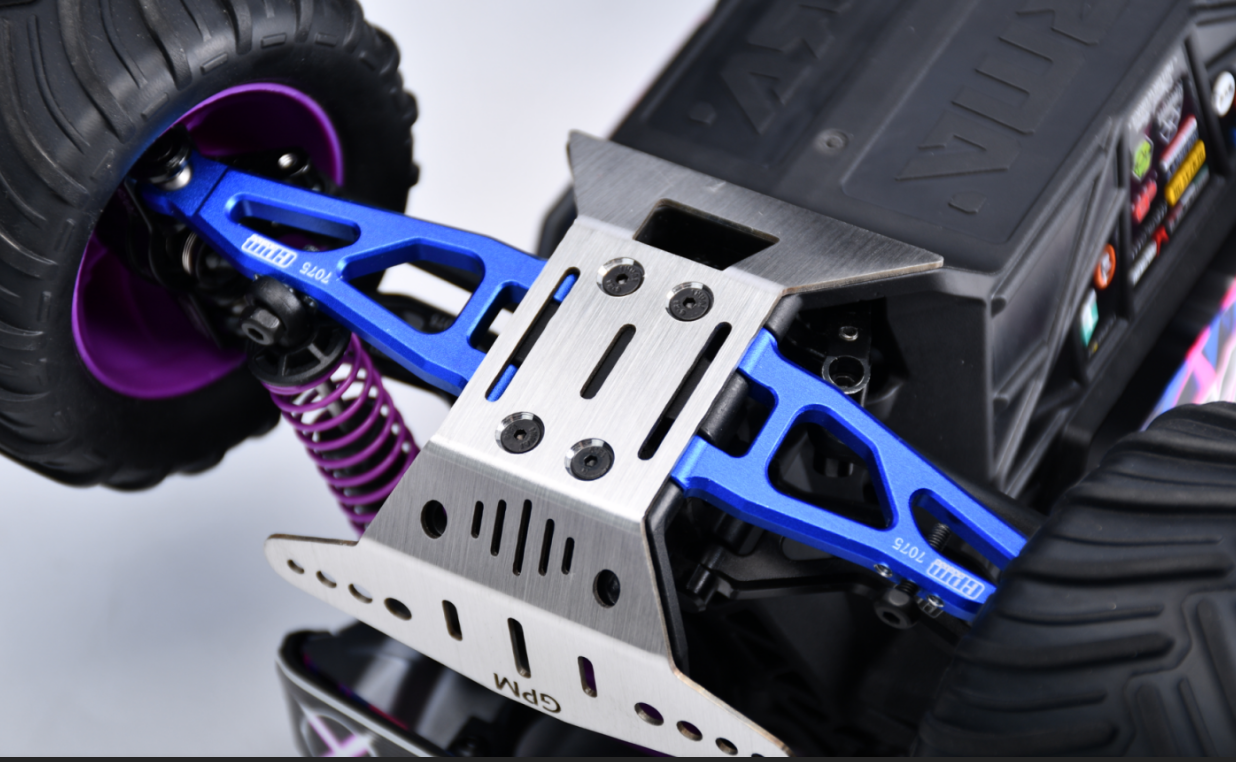 Stainless Steel Front & Rear Chassis Skid For ARRMA 1/16 Quake Grom Gorgon Grom - Image 4