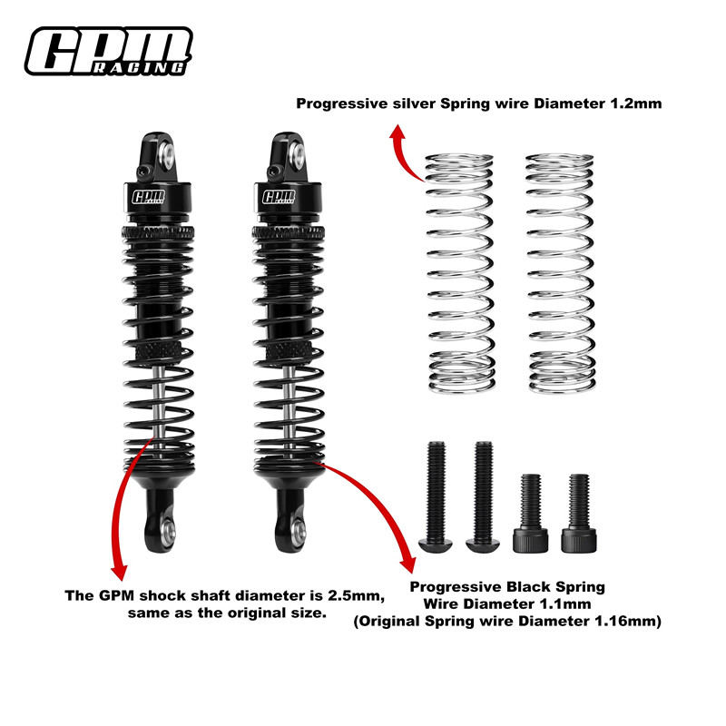 GPM Alloy F/R Adjust Progressive Shock 71mm For ARRMA 1/16 Quake Grom Gorgon Grom - Image 10