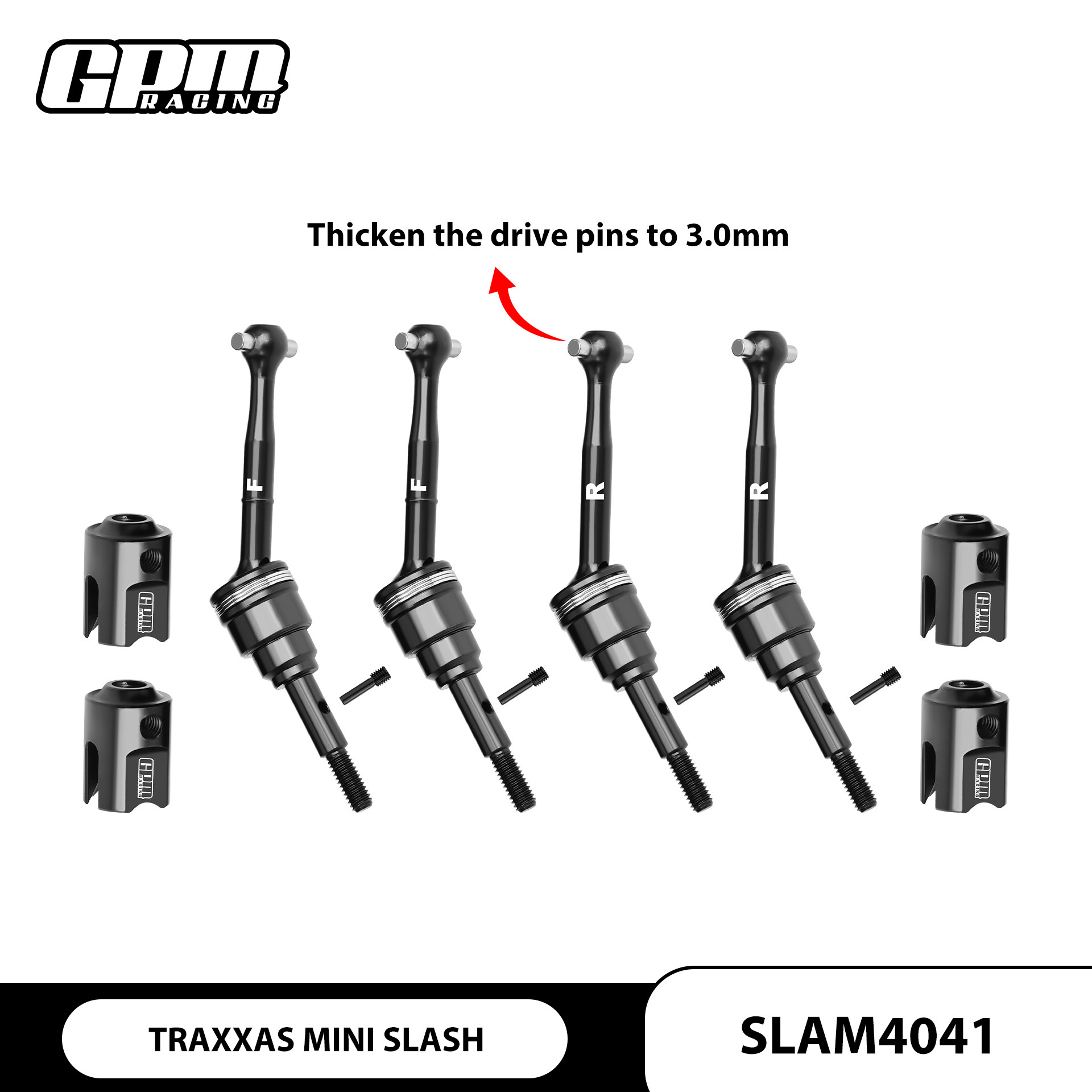 Full Set of Medium Carbon Alloy Steel CVD Drive Shafts for TRAXXAS Mini SLASH & Mini Rally - Image 2
