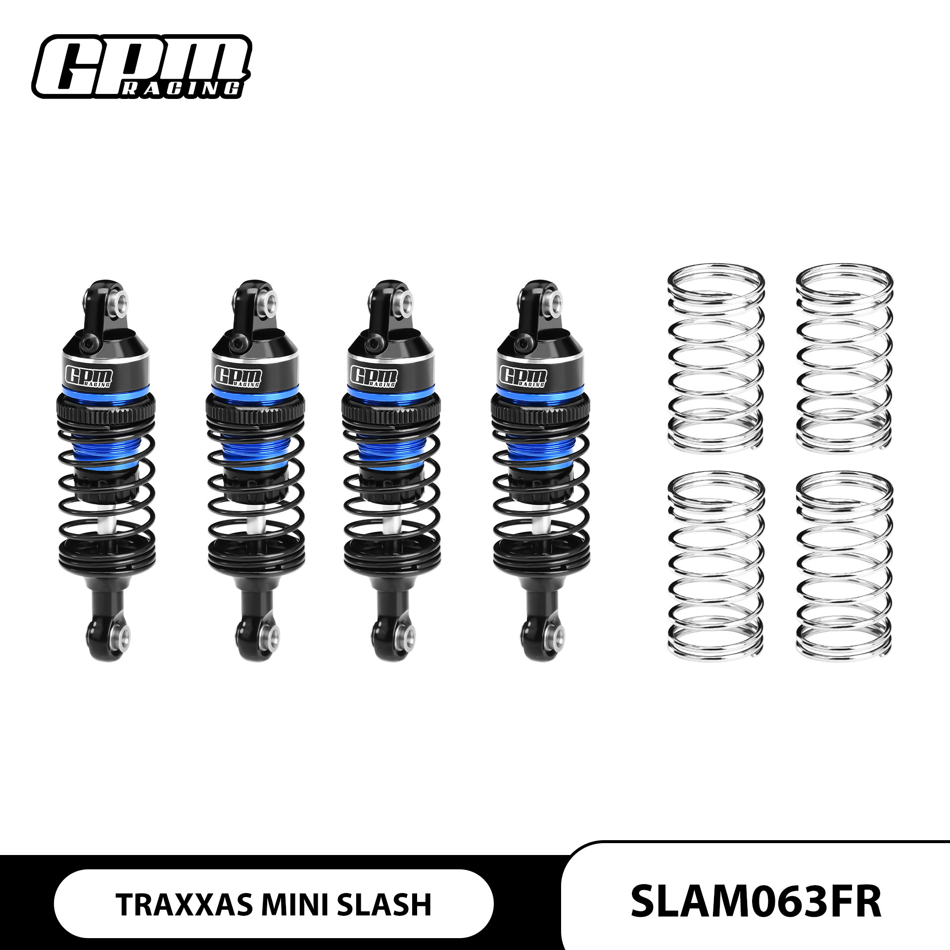 Full Set of Aluminum Progressive Shock Absorbers, Center Distance 63mm for TRAXXAS Mini SLASH & Mini Rally - Image 6