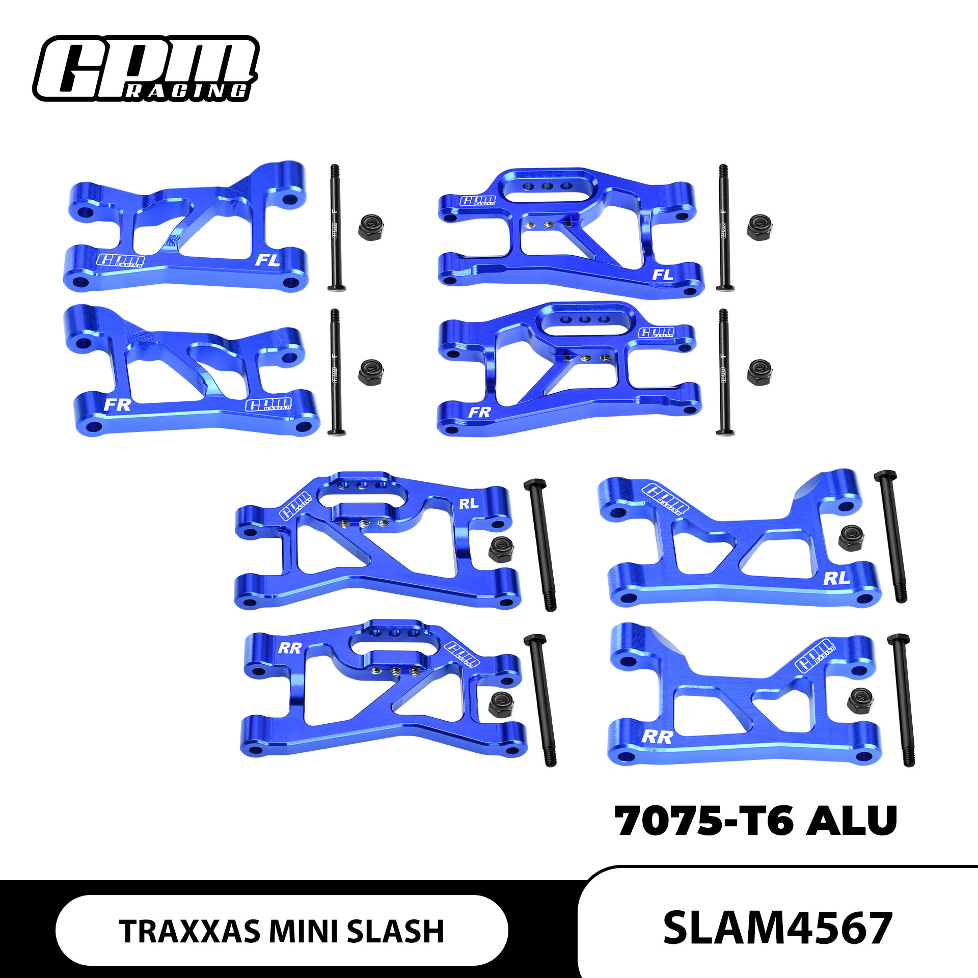 Aluminum 7075 Full Set Swing Arm Parts For TRAXXAS MINI SLASH 1/16 Mini Rally VXL Ford - Image 6