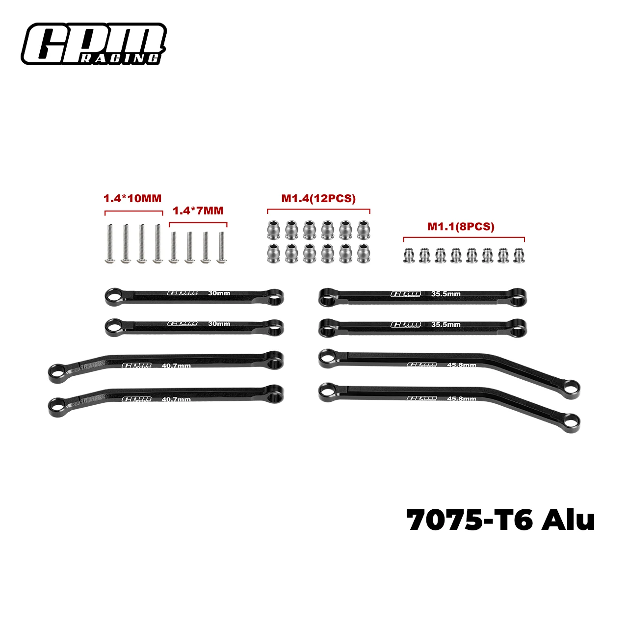 7075-T6 Alloy Front & Rear Link Set For AXIAL 1/30 SCX30 Ford Bronco 4X4 RTR - Image 4