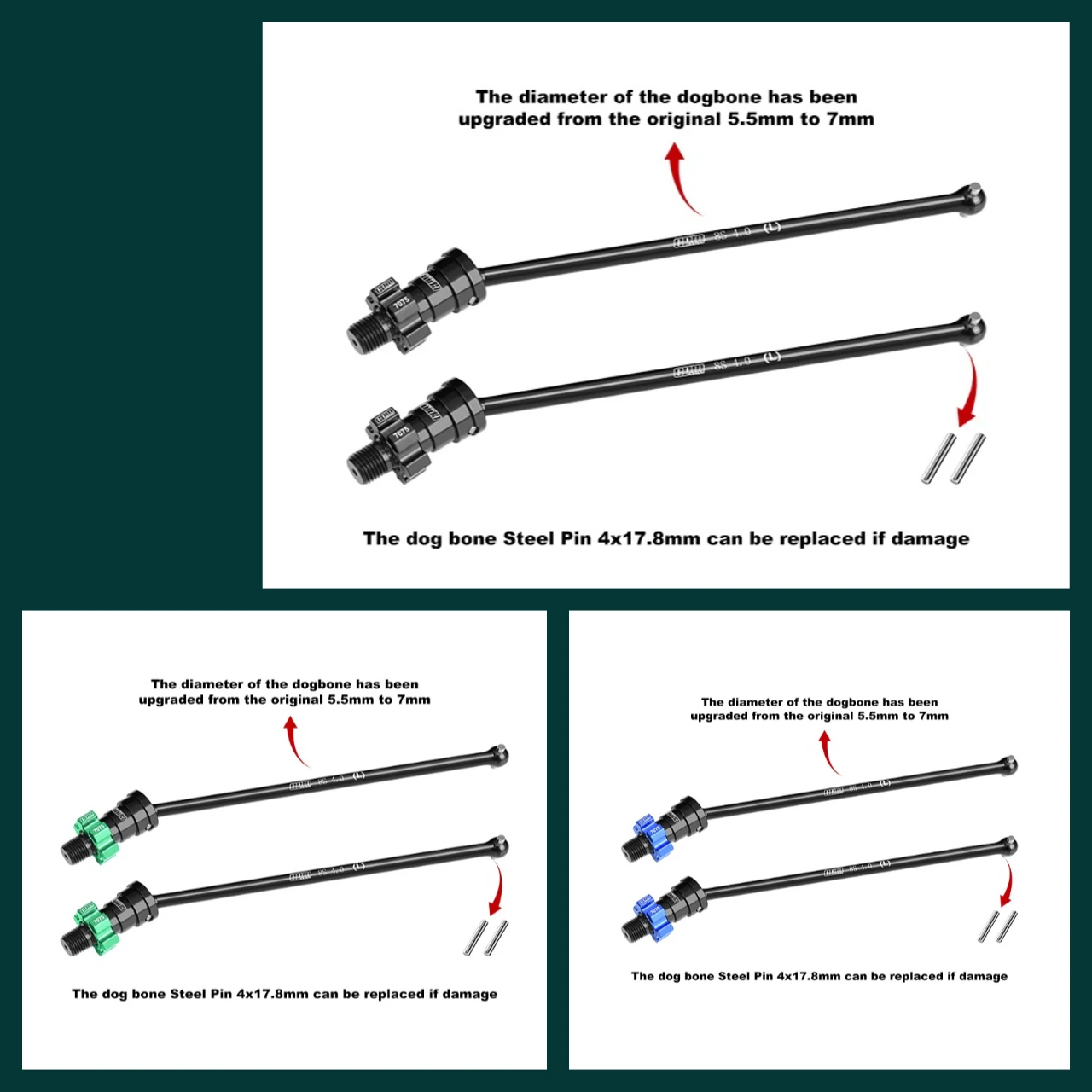 Carbon Steel Front Or Rear Driveshaft & 7075 Alloy Hex For TRAXXAS XRT #7895 WideMaxx - Image 7