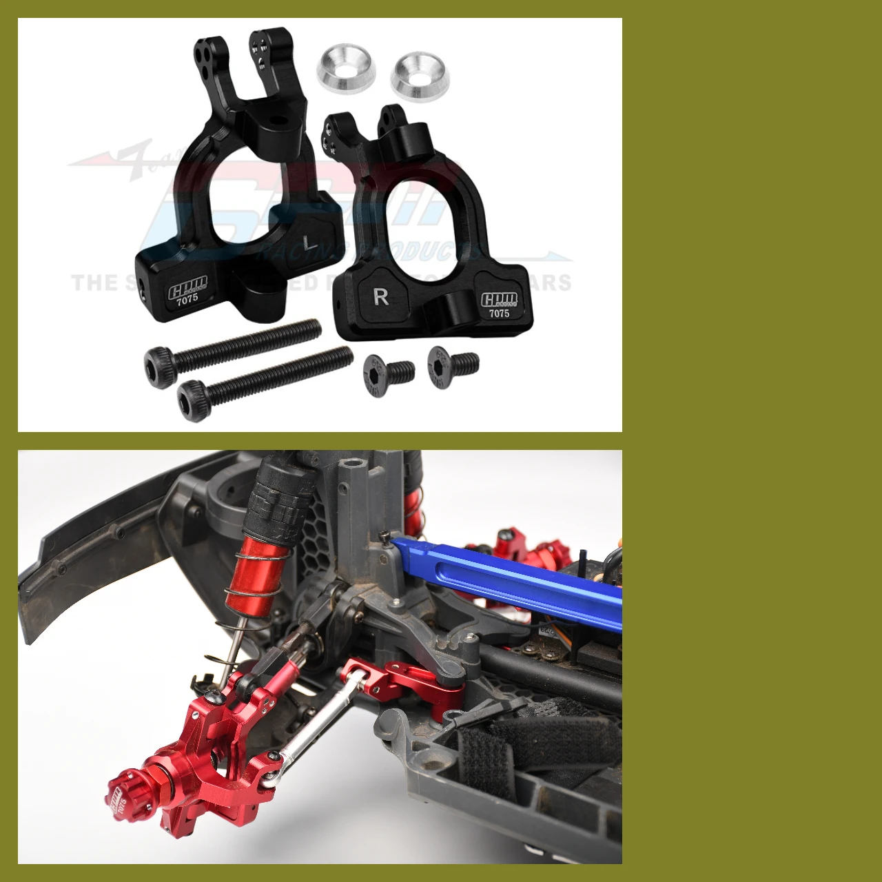 GPM 7075 Alloy Front C Hubs ARRMA 1/10 Kraton Outcast 4S BLX V1/V2 1/8 Mojave - Image 6