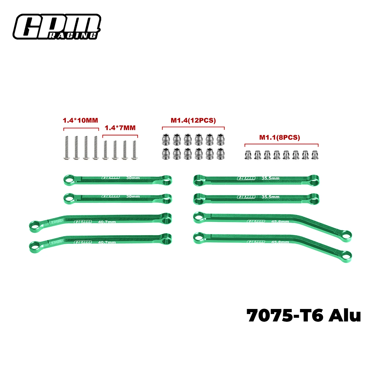 7075-T6 Alloy Front & Rear Link Set For AXIAL 1/30 SCX30 Ford Bronco 4X4 RTR - Image 3