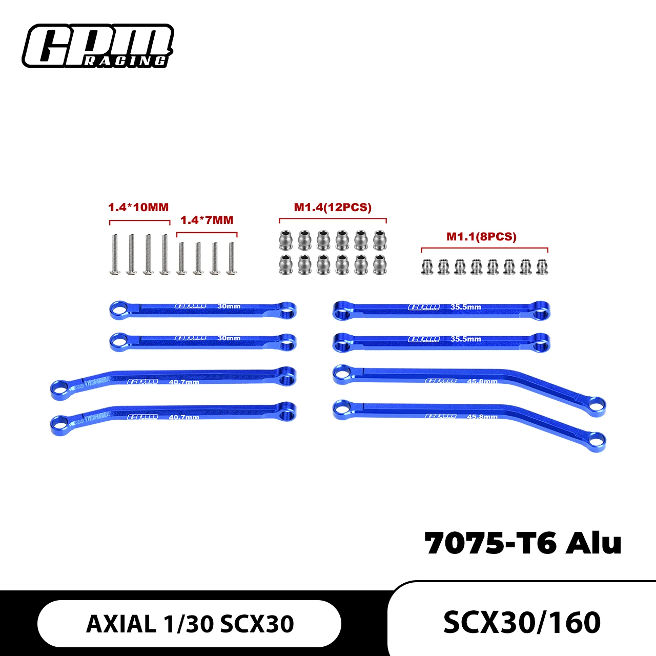 7075-T6 Alloy Front & Rear Link Set For AXIAL 1/30 SCX30 Ford Bronco 4X4 RTR - Image 5