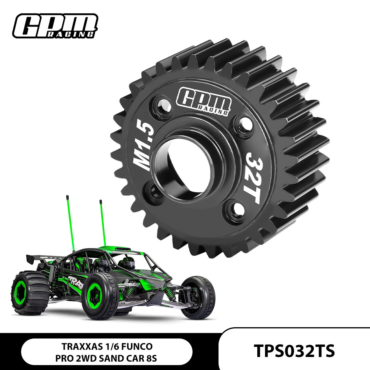 GPM 20CrMnTi STEEL 32-TOOTH HEAVY-DUTY DIFFERENTIAL GEAR TRAXXAS 1/6 FUNCO PRO - Image 3