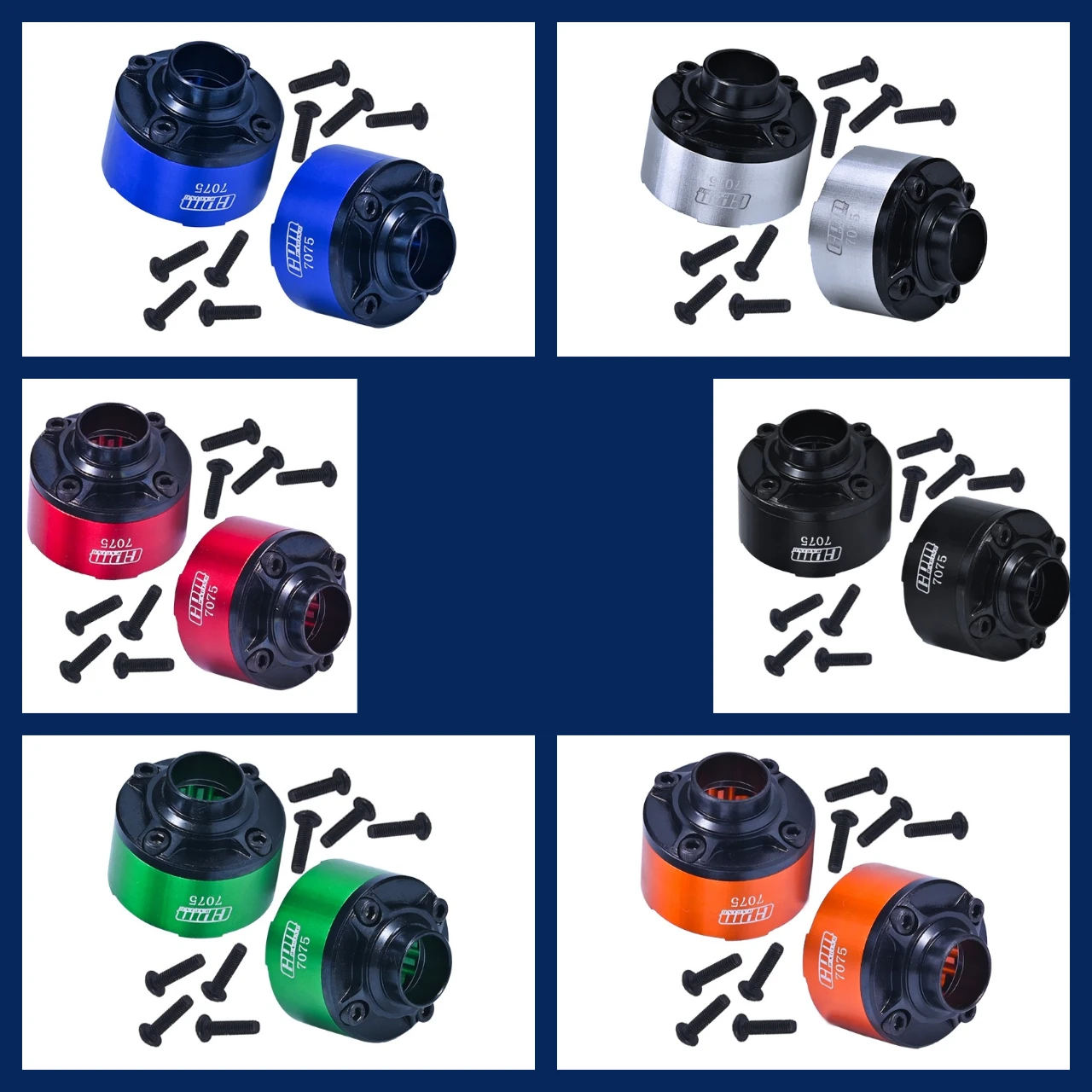 Carbon Steel+Aluminium 7075 Front/Center/Rear Diff Case Set For TRAXXAS XRT X-Maxx - Image 7