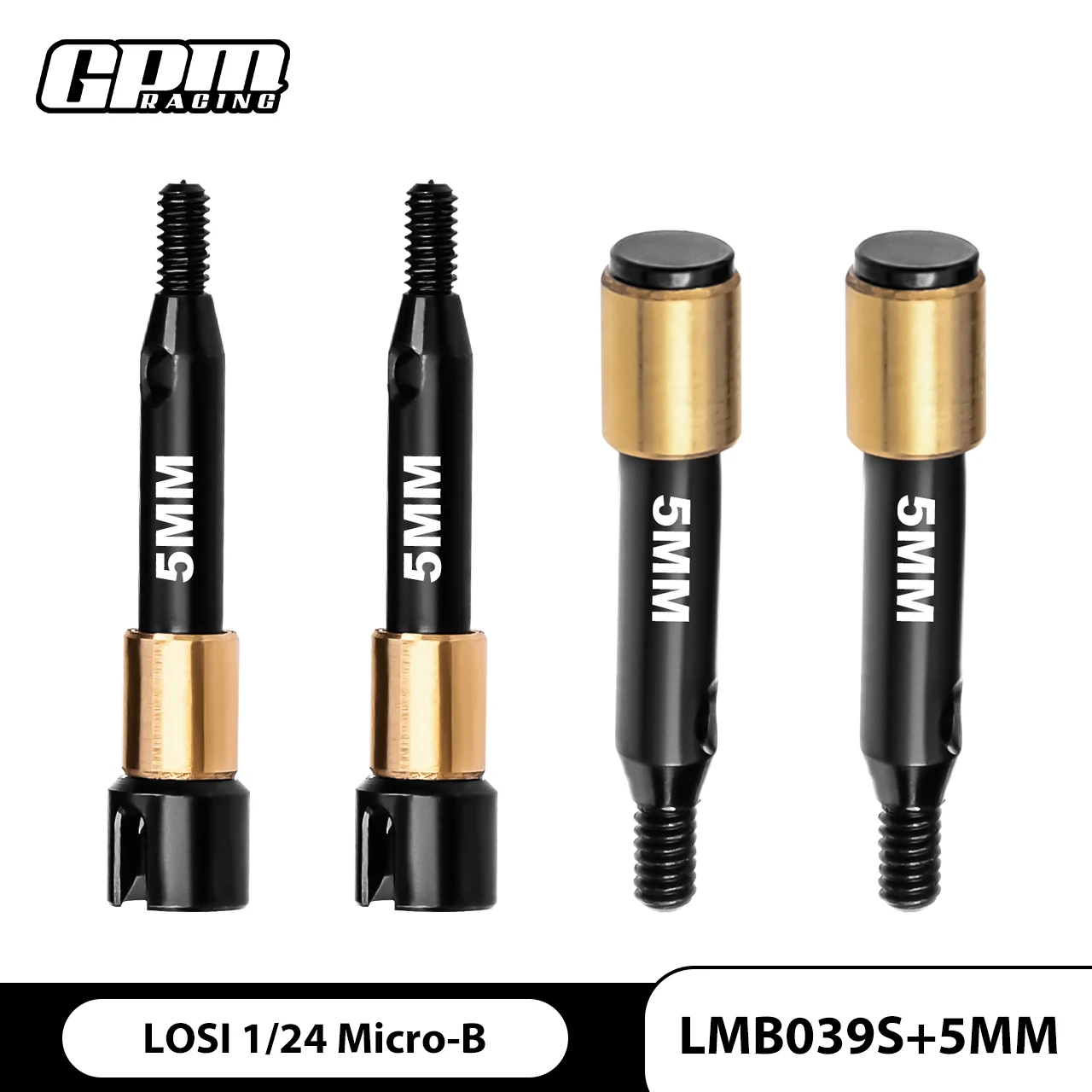 GPM Carbon Steel Front & Rear Drive Shafts +3mm/+5mm Wide LOSI 1/24 Micro-B / Micro-T - Image 2