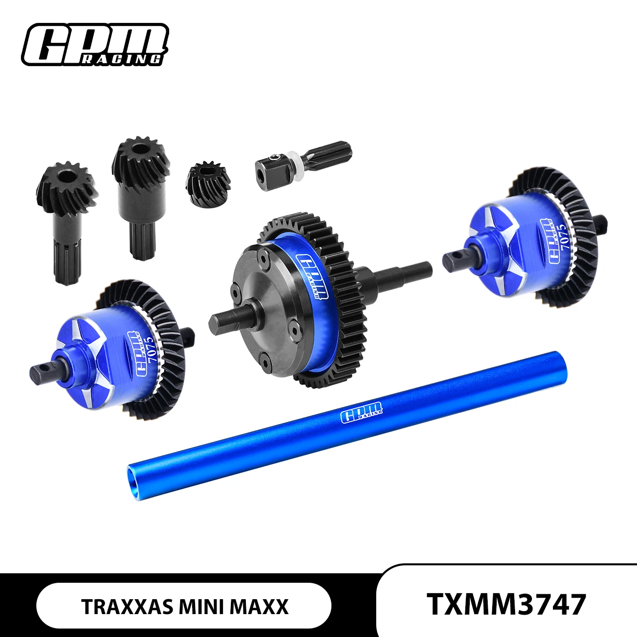 GPM Carbon Steel + 7075Alu Front & Centre & Rear Complete Differential TRAXXAS MINI MAXX MONSTER TRUCK-107154-1 - Image 5