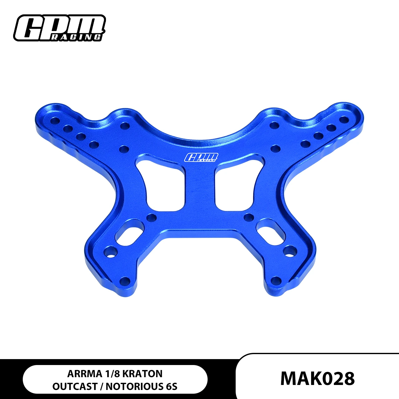 GPM ARRMA 1/8 Kraton 6S Notorious Outcast FireteaAluminum Front Damper Plate - Image 6
