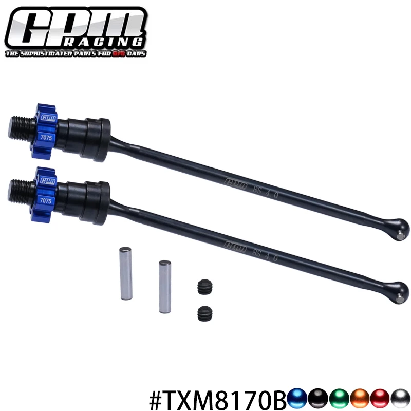GPM Carbon Steel Front & Rear Driveshaft Set with 7075 Aluminium Hex for TRAXXAS 1/5 X-Maxx 8S 1/6 Funco Sand RC Car Driveshafts - Image 3
