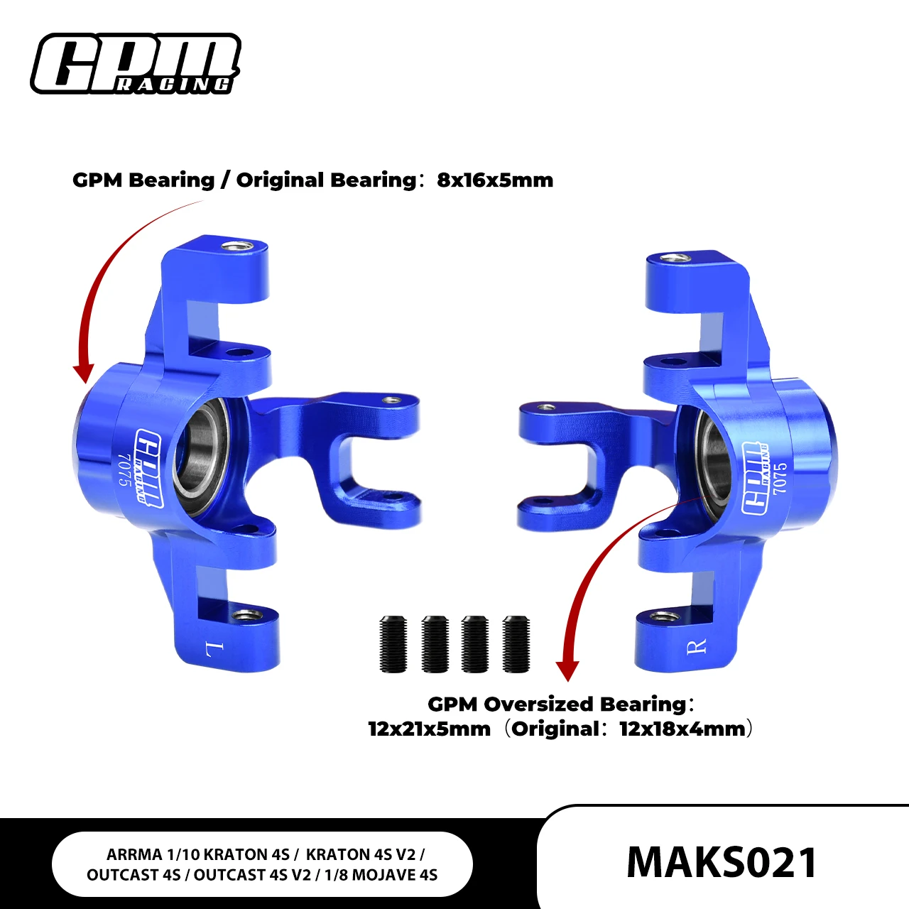 GPM 7075-T6 Alloy Front Steering Block For ARRMA 1/10 KRATON Blx Brushless - Image 6