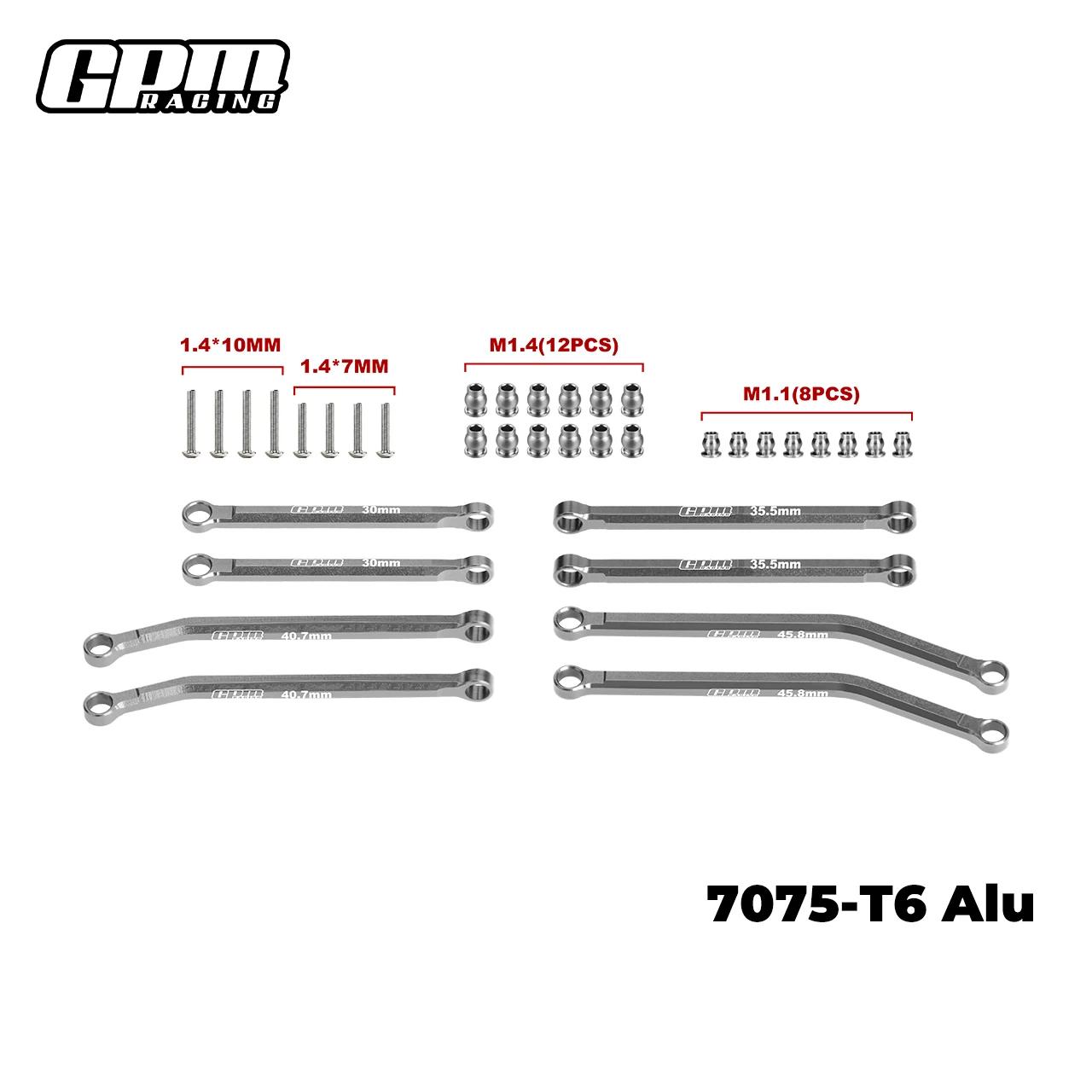 7075-T6 Alloy Front & Rear Link Set For AXIAL 1/30 SCX30 Ford Bronco 4X4 RTR - Image 2